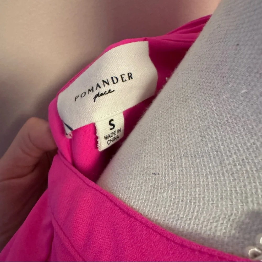 POMANDER PLACE Electric Pink Kenzo Crepe Tiered Mini Dress Size Small - Picture 5 of 7